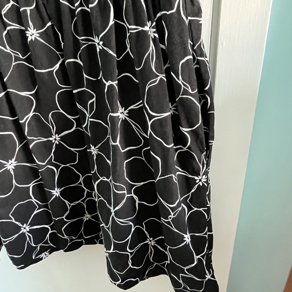 Joe Fresh Linen Blend Dress, Black with White Floral Print, 2X - Picture 6 of 10